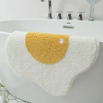 Мягкий Ворсистый коврик для ванны с яйцом-пашот, коврик для прихожей, Нескользящий коврик для ванной Комнаты, Домашний декор, Мультяшный коврик у кровати
