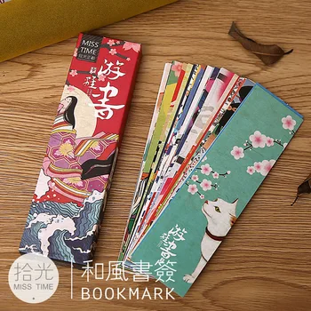 Набор из 30 штук в японском стиле, бумажные закладки, книжные знаки, этикетка, подарок для детей, женщин, девочек