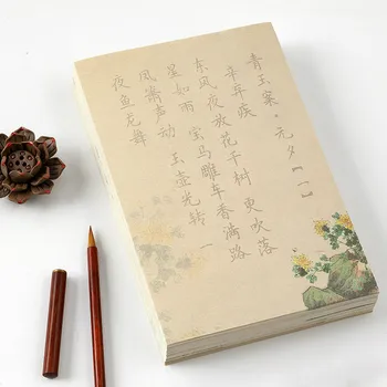 Небольшие Тетради с Кистью для письма, Тетради с китайскими классическими стихами, Тетради для Начинающих, Тетради для китайской каллиграфии