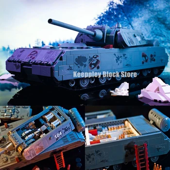 Немецкий Танк Panzer VIII Maus MOC Строительные блоки Военного типа Мышь Тяжелый бронированный танк кирпичи Модельные игрушки для подарка ребенку на день рождения