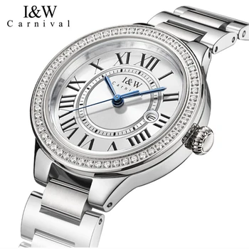Новые Женские часы CARNIVAL, роскошные брендовые Модные женские часы, Элегантные Наручные часы из стали, Повседневные женские часы, Водонепроницаемые Montre Femme
