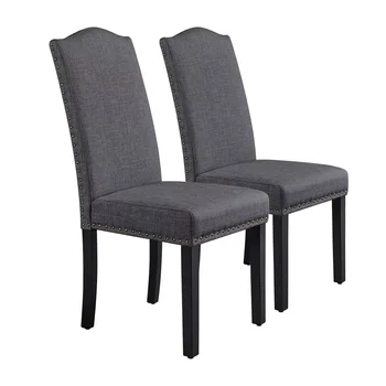 Обеденный стул Alden Design, 2 шт. с высокой спинкой, серый