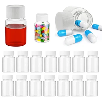 Пластиковые бутылочки для таблеток многоразового использования по 30 штук 15-100 мл с белыми уплотнительными крышками, Контейнеры для хранения бусин, Аксессуары для алмазной живописи