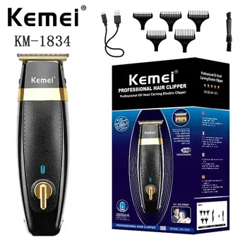Профессиональная мужская Электрическая машинка для стрижки волос Kemei KM-1834, USB Перезаряжаемая машинка для стрижки волос, многофункциональный набор для стрижки