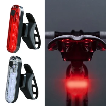 Светодиодный задний фонарь для велосипеда, перезаряжаемый через USB, водонепроницаемый MTB фонарь, защитный задний фонарь высокой яркости, Аксессуары для велоспорта