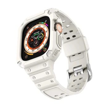 Силиконовая лента для Apple Watch, ремешок 49 мм, браслет, устойчивый к царапинам, прочный защитный чехол, iWatch Ultra Series 8, спортивный военный ремешок