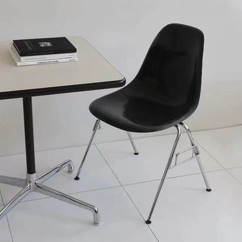 Скандинавский обеденный стул для ресторана, кабинета, дома, можно укладывать Металлическим Кронштейном, пластиковой спинкой, Креслом для отдыха, Прямая Поставка MOOJOU