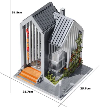 Современная техническая серия MOC Street View Конструктор Brick House Library Building Block Model Creator Игрушечный конструктор для мальчиков в подарок