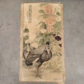 Старинная китайская роспись на свитках, рисовая бумага с ручной росписью цветов и птиц