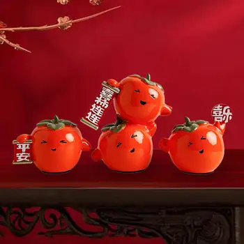Украшение из Хурмы в китайском стиле, Искусственные фрукты для Офиса, Домашний декор, подарок на Новый Год