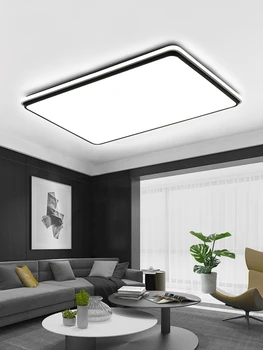 Ультратонкий белый плюс черный потолочный светильник для поверхностного монтажа, светодиодный круглый Квадратный прямоугольный панельный светильник для гостиной, кухни, спальни