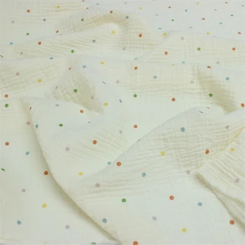 Хлопчатобумажная двухслойная марлевая крепированная ткань 135x50 см, для пошива детской одежды, сумки, одеяла, швейной ткани