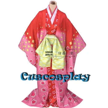 Цельный Карнавальный костюм Wano Country Кодзуки Хиери Юката, Японское Кимоно, костюмы на Хэллоуин для женщин, сшитые на заказ