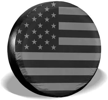 Чехол для запасного колеса Leo IRis, Черный флаг Америки, защита для шин внедорожника Rv Camper, защита от атмосферных воздействий, защита от пыли для кемпера