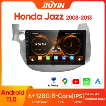 JIUYIN Android 10,0 Автомобильный Радиоприемник 2 DIN 10 Дюймов Авто 4G GPS AI Автомобильный Мультимедийный Центральный Видеоплеер Для Honda Jazz 2008-2013