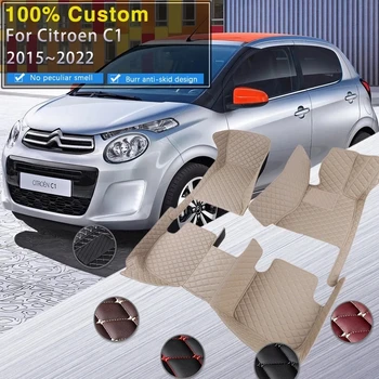 Автомобильные коврики Для Citroen C1 Peugeot 108 Toyota Aygo 2015 ~ 2022 Водонепроницаемые Ковры Кожаный коврик Прочные Коврики Автомобильные Аксессуары