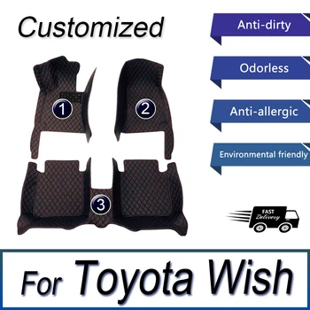 Автомобильные коврики для Toyota Wish 2010-2021 2011 2012 2013 2014 Пользовательские автоматические накладки для ног Автомобильные ковровые покрытия аксессуары для интерьера