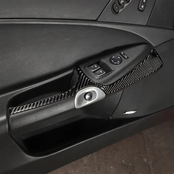Для Chevrolet Corvette C6 2005-2013, Мягкая дверная ручка из углеродного волокна, панель, накладка, наклейка, автомобильные аксессуары для интерьера