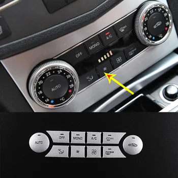 Для Mercedes-Benz C class W204 2007-10 Алюминиевая Кнопка включения автомобильного кондиционера наклейка на кнопку кондиционера Автомобильные Аксессуары