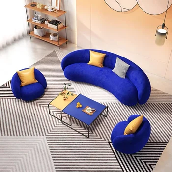 Стрейч-диван в скандинавском стиле, бархатный релакс, изогнутый современный диван, Роскошный ленивый Необычный дизайнерский мягкий канапе, Мебель для гостиной