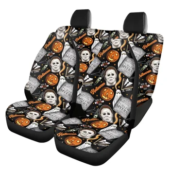 Чехлы для автомобильных сидений Майкла Майерса, фанат фильмов на Хэллоуин, Подарочная упаковка из 4 Универсальных защитных чехлов для передних сидений для грузовика, внедорожника, седана, фургона